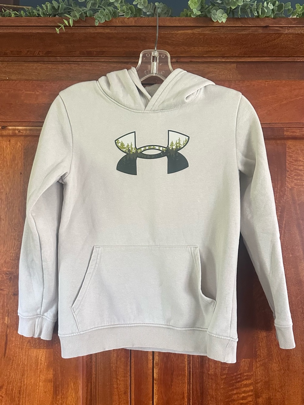 KIDS Under Armour Beige Hoodie with Forest Logo
